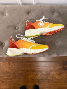 Tory Burch Good Luck Trainer sneaker Orange, Yellow & Red Women’s Sneakers